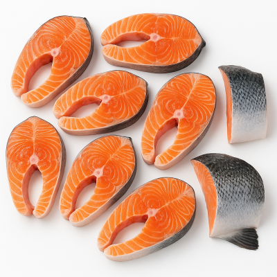 Norwegian Salmon Stake - With Skin & Bone/Kg